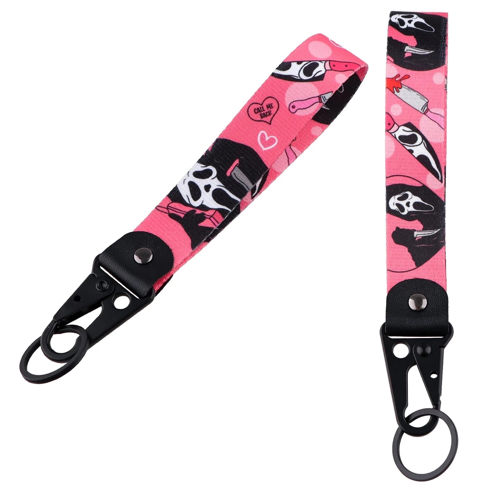 Scream 'Call me Back' Wrist Lanyard Keychain with Keyring Clip