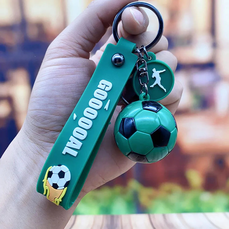 Football 'Green' Keyring Resin Keychain