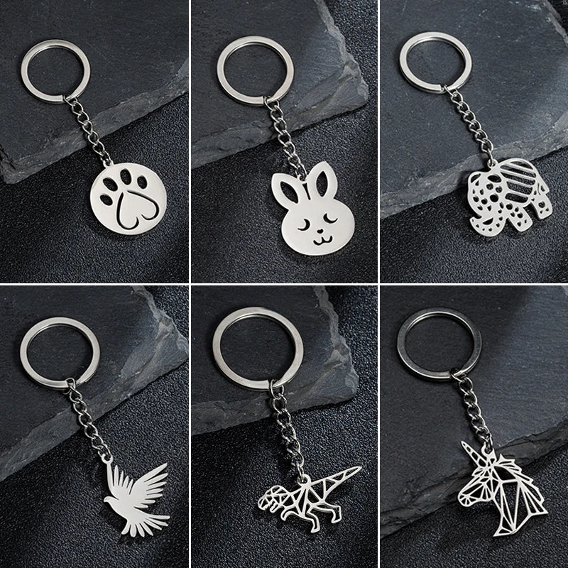 'Dove' Keyring Metal Keychain