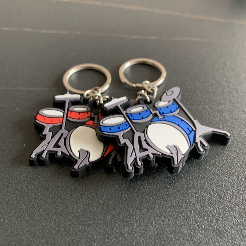 Musical Instrument 'Drums' Keyring Metal Keychain