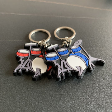 Musical Instrument 'Drums' Keyring Metal Keychain