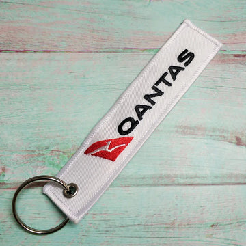 Airlines 'Qantas' Embroidered Keychain