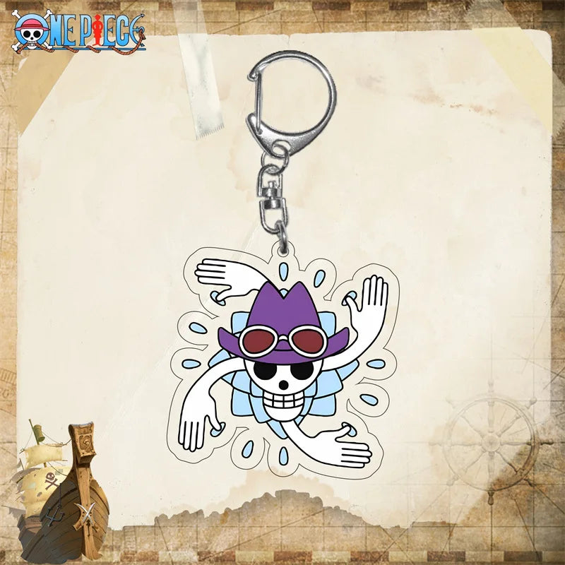 One Piece Brook Skull Head Acrylic Keyring Keychain