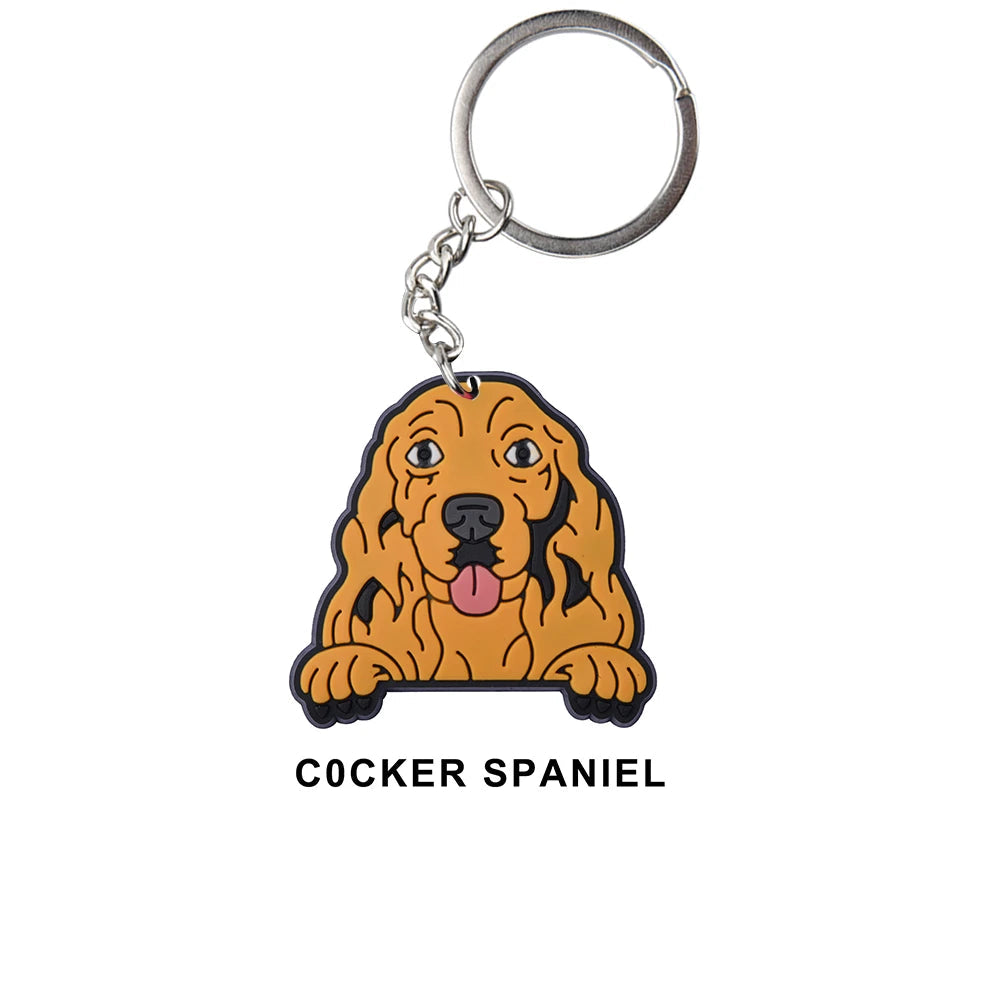 Dog 'Cocker Spaniel' Keyring Rubber Keychain