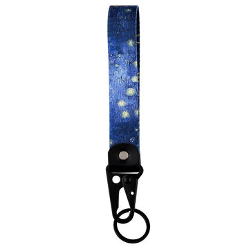 Van Gogh 'Starry Night Over the Rhone' Wrist Lanyard Keychain with Keyring Clip