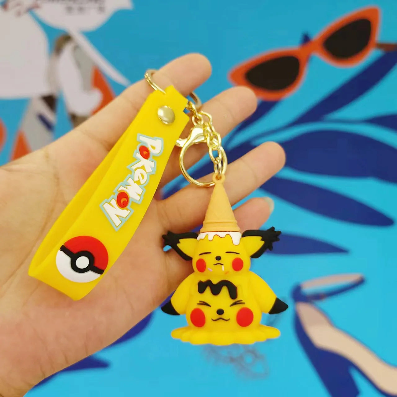 Pokemon 'Raichu Ice Cream Cone' Silicone Keyring Keychain