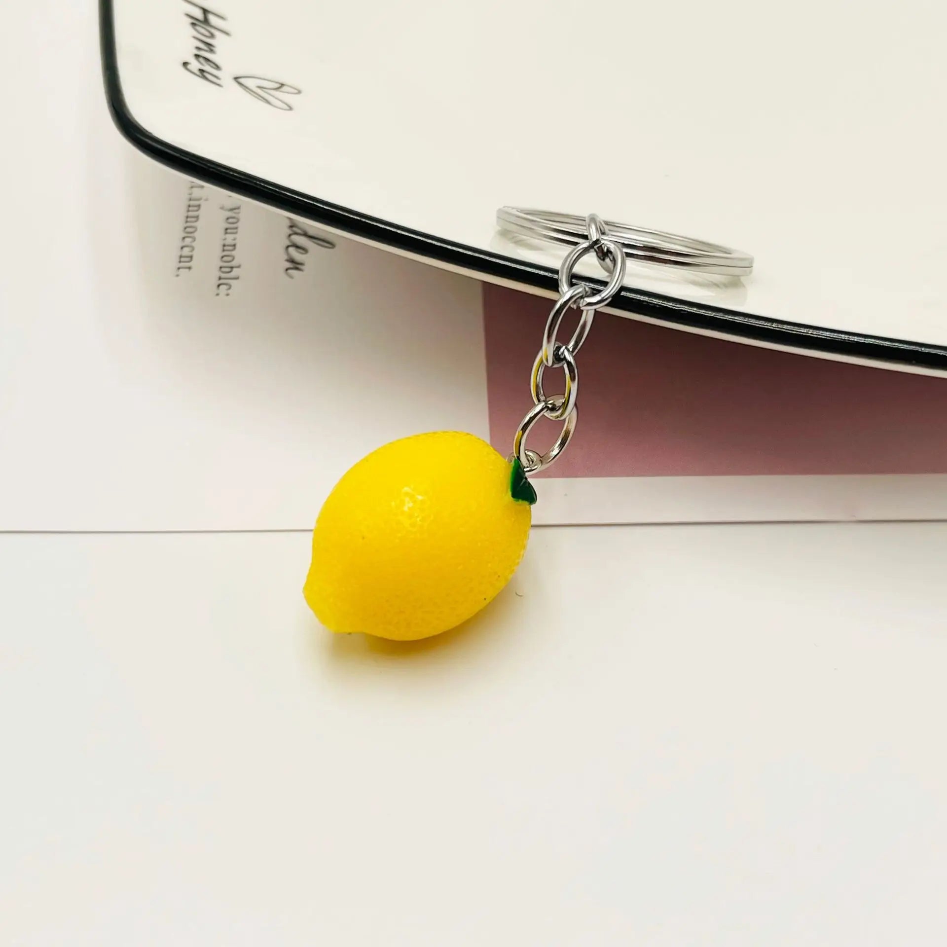 Fruit 'Lemon' Keyring Resin Keychain