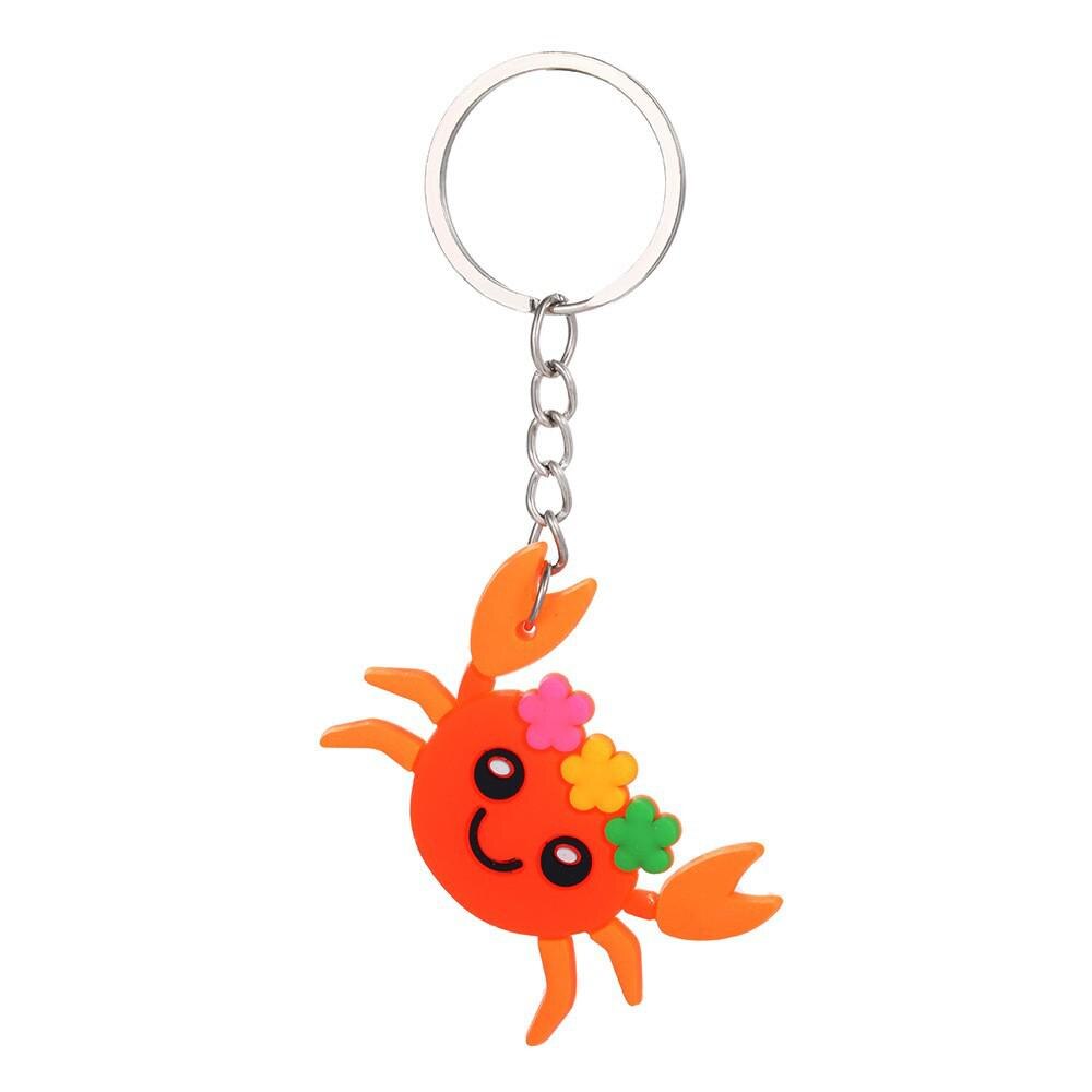 Cartoons 'Flower Crab' Keyring Silicone Keychain