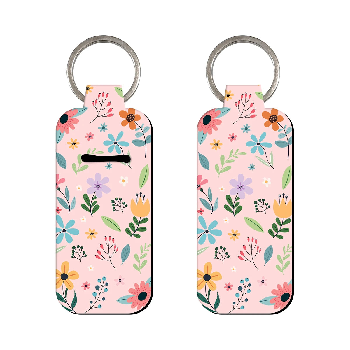 Nature Pink Shrubs Lipstick Holder Keychain