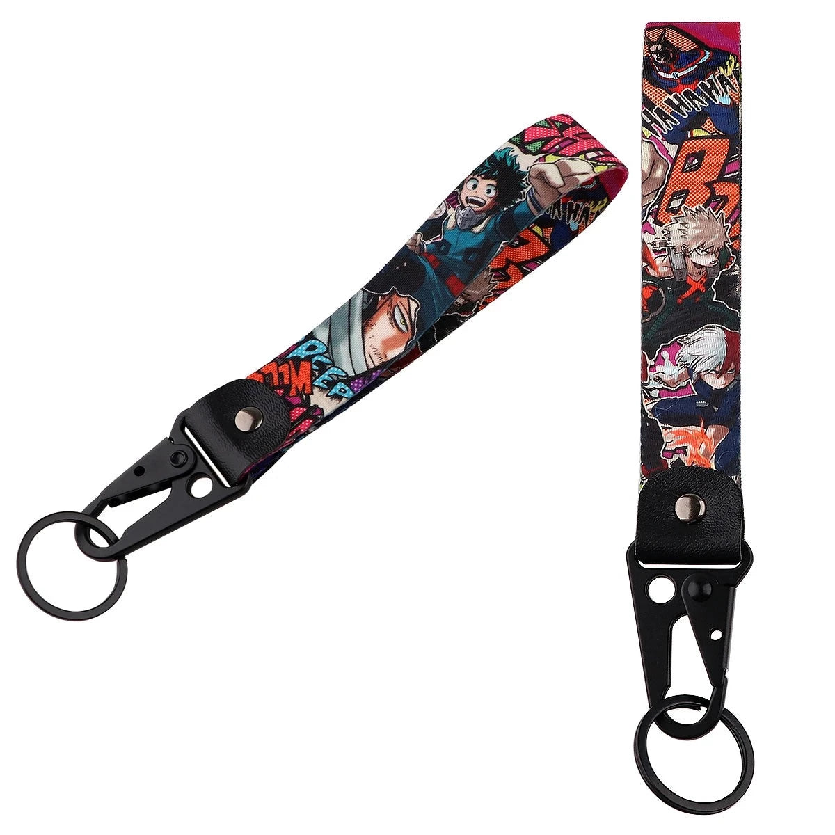 My Hero Academia 'Deku x Bakugo x All Might x Todoroki' Wrist Lanyard Keychain with Keyring Clip