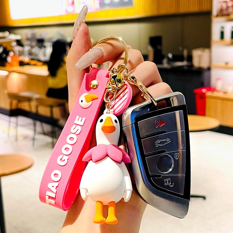Goose 'Adorable Pink Goose' Keyring Keychain