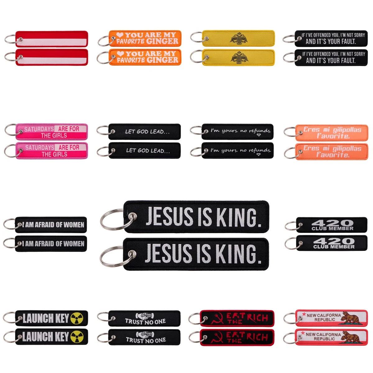 Eat The Rich Embroidered Keyring Keychain