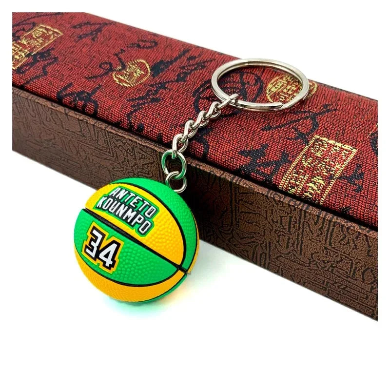 Basketball 'Antetokounmpo 34' Keyring Rubber Keychain