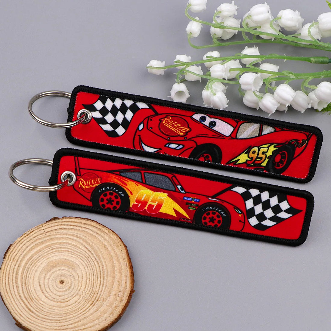 Cars ‘Lightning McQueen’' Embroidered Keyring Keychain