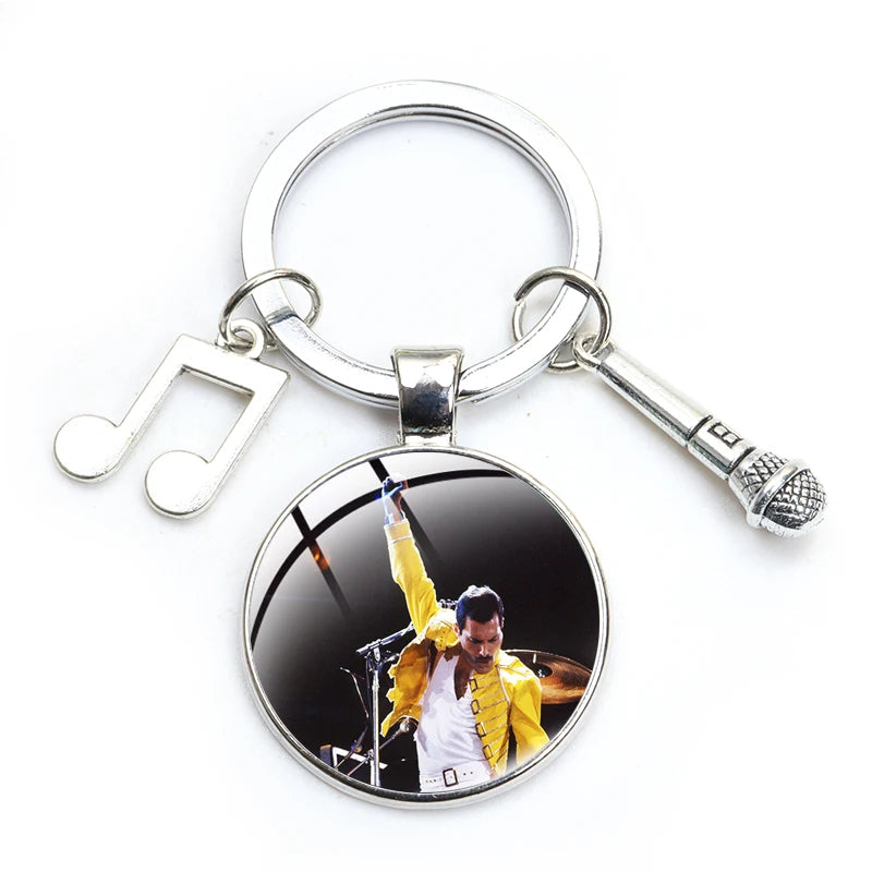 Freddie Mercury 'Rock Singer' Keyring Metal Keychain