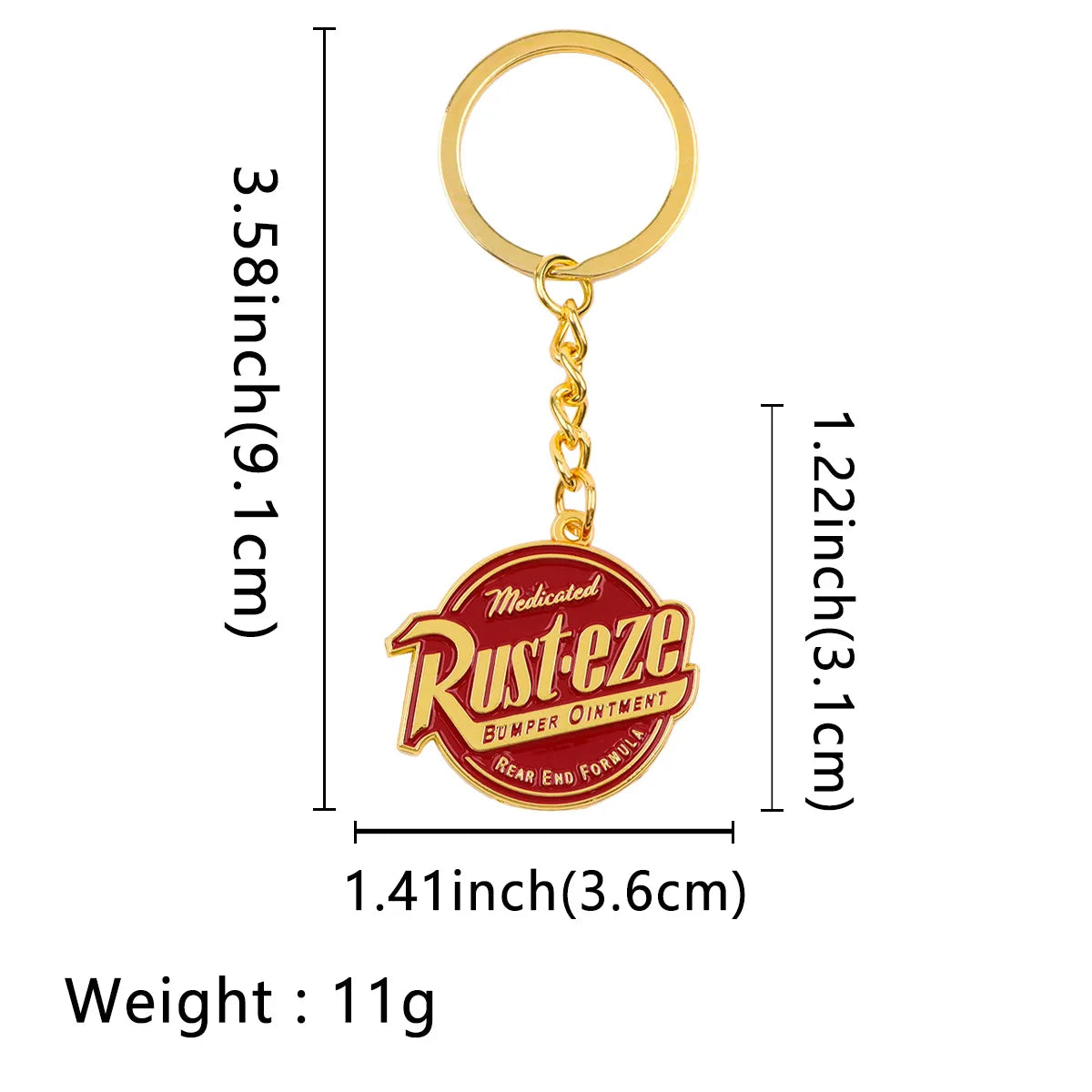 Cars Movie Rust-eze Bumper Ointment Enamel Keyring Keychain