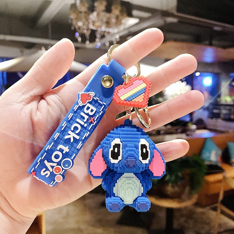 Lilo & Stitch 'Stitch | Blue Bricks' Keyring Silicone Keychain