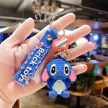 Lilo & Stitch 'Stitch | Blue Bricks' Keyring Silicone Keychain