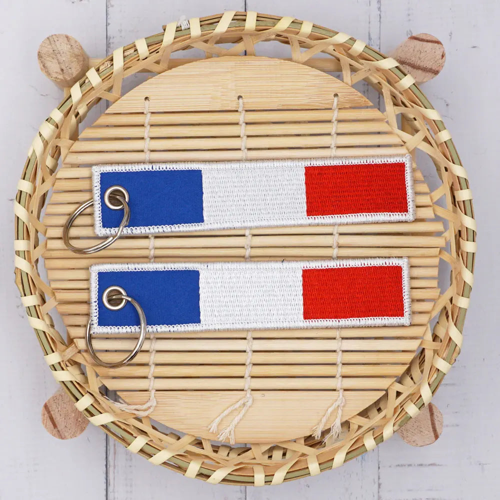 Flag 'France' Embroidered Keychain