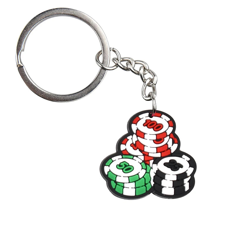 Casino 'Chips' Keyring PVC Keychain