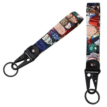 One Punch Man 'The Strongest' Wrist Lanyard Keychain with Keyring Clip