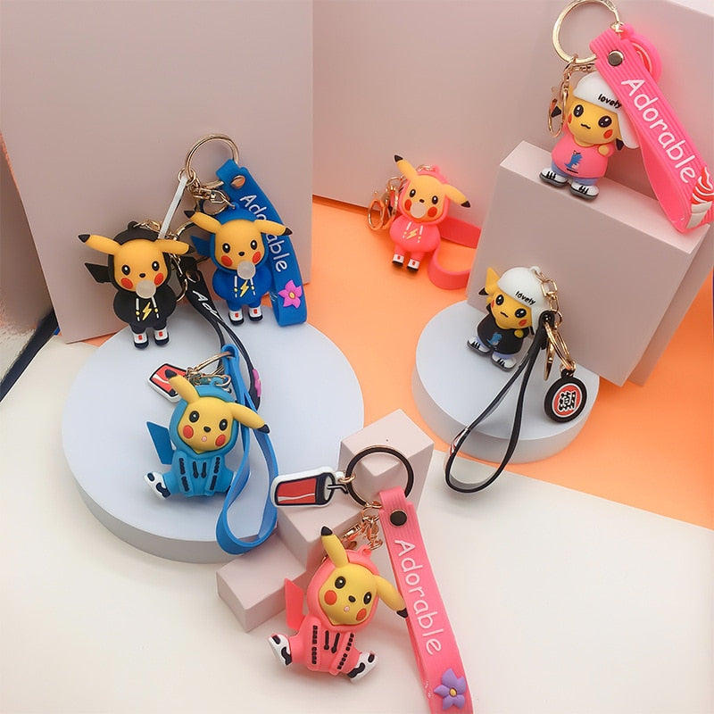 Pokemon 'Pikachu | Pink Hoodie' Keyring PVC Keychain