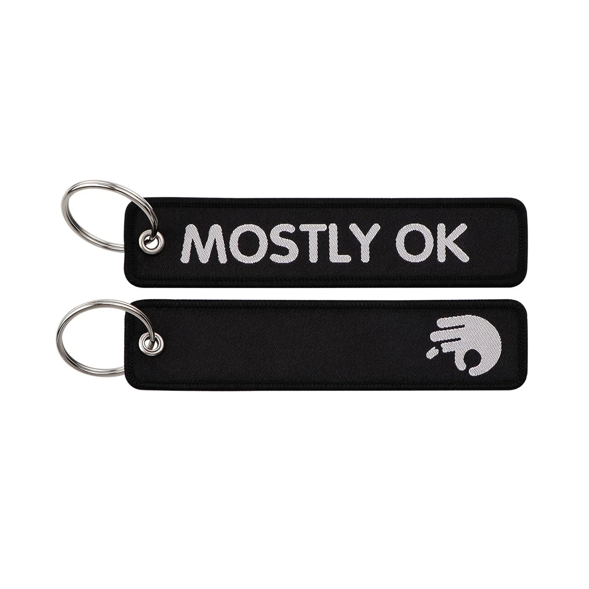 Mostly Ok Embroidered Keyring Keychain
