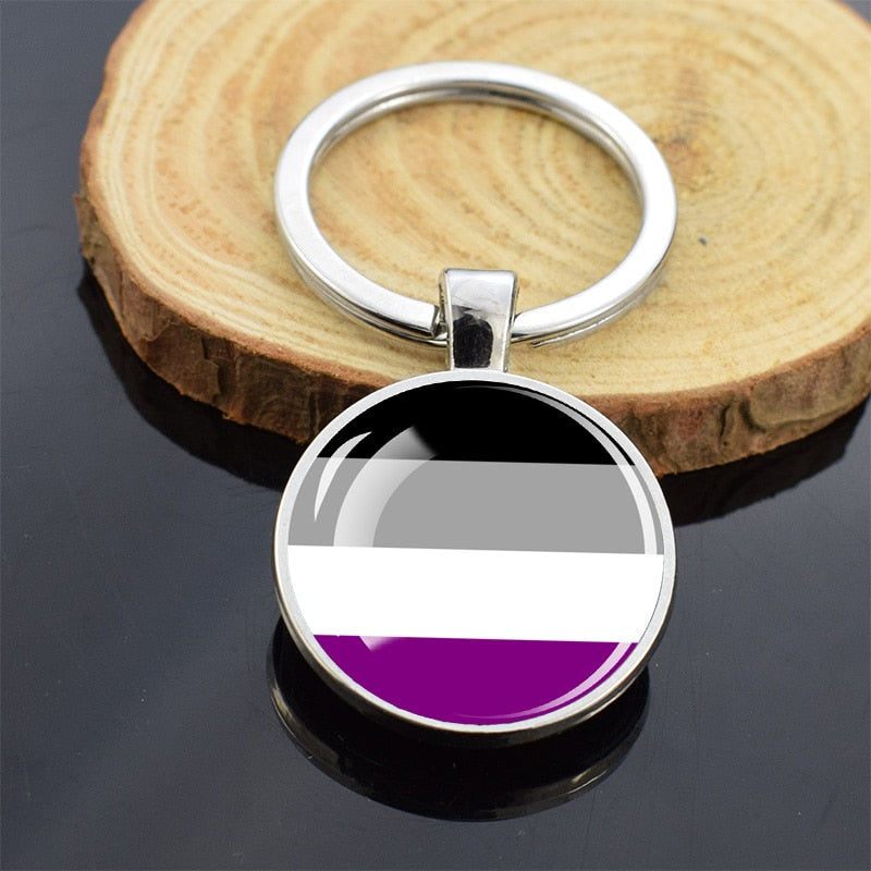 LGBT Flag 'Demisexual' Keyring Glass Keychain