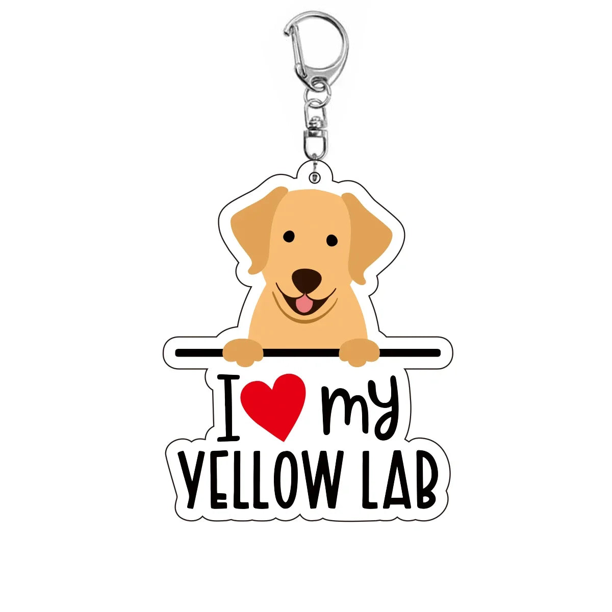 Dog 'I <3 My Yellow Lab' Keyring Plastic Keychain