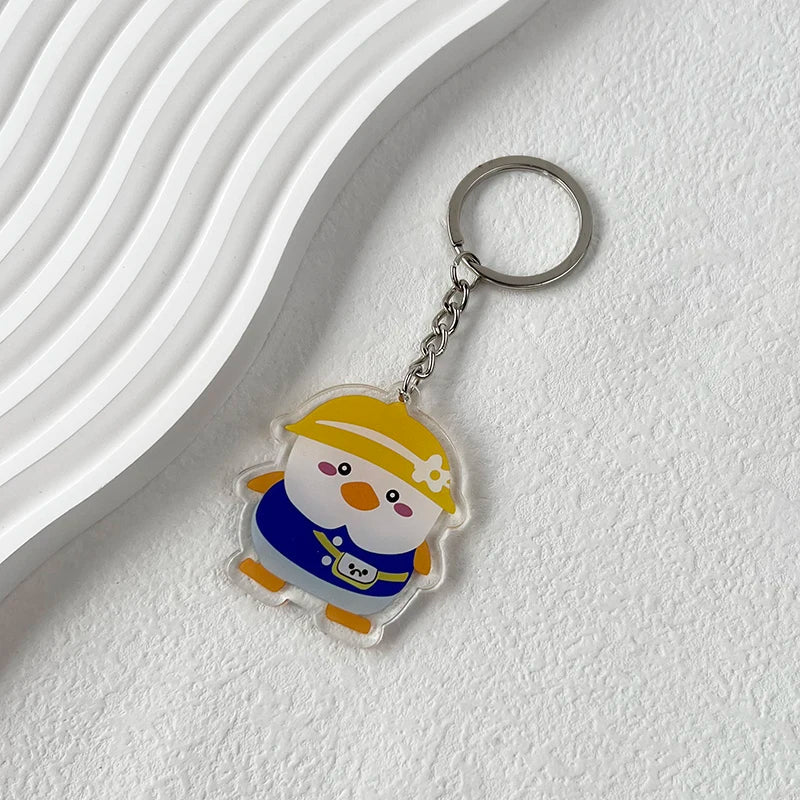 Little Goose Girl 'Yellow Hat' Acrylic Keyring Keychain