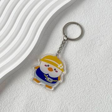 Little Goose Girl 'Yellow Hat' Acrylic Keyring Keychain