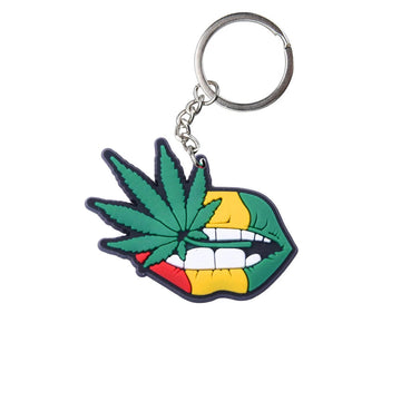 'Rasta Reggae Lips' Keyring Rubber Keychain