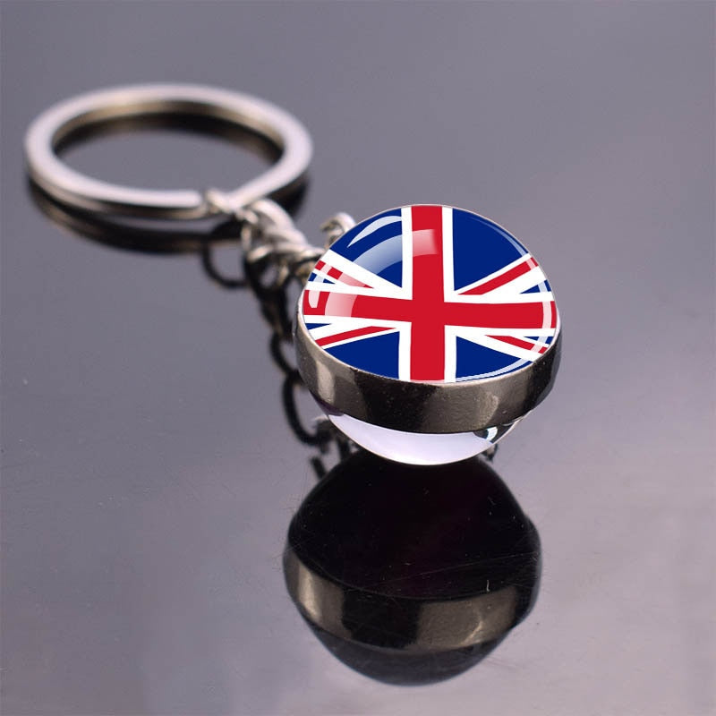 Europe Flag 'United Kingdom' Keyring Metal Keychain