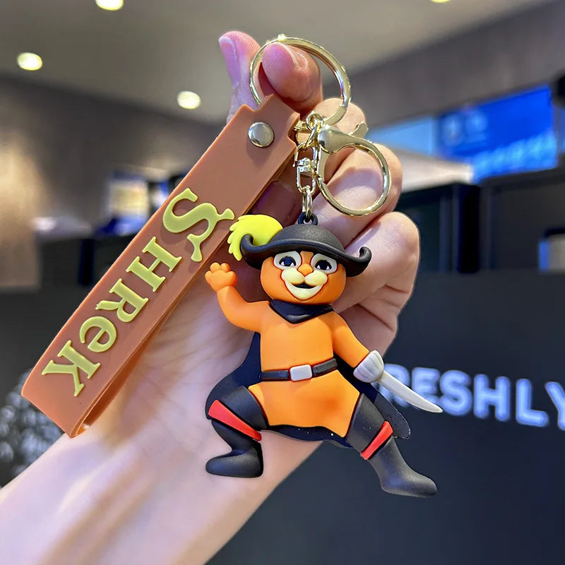 Shrek 'Puss in Boots' Keyring Silicone Keychain