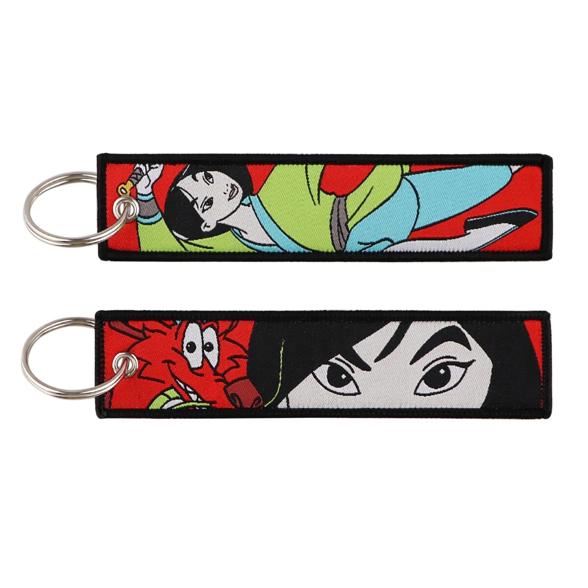 Mulan & Mushu Embroidered Keychain