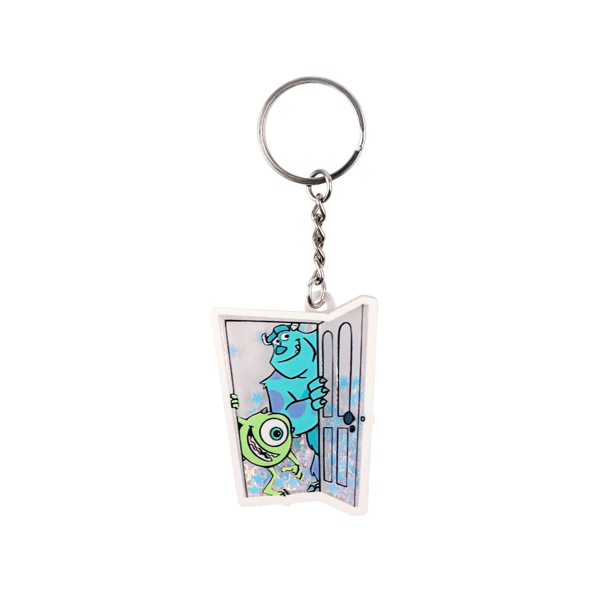 Monsters Inc Mike and Sulley Glitter Star Acrylic Keyring Keychain