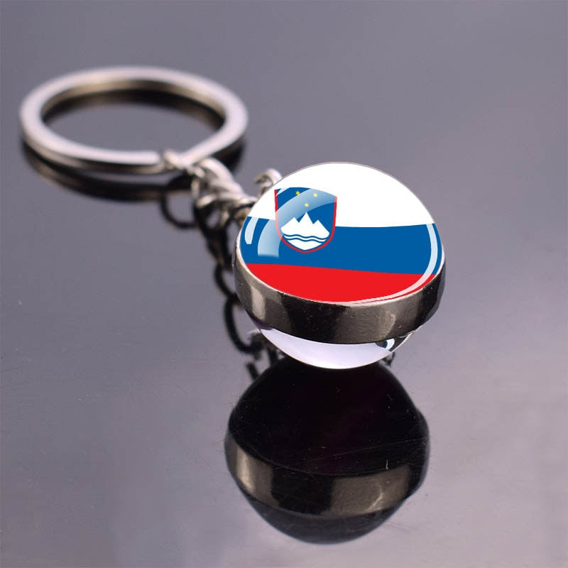 Europe Flag 'Slovania' Keyring Metal Keychain