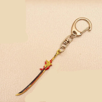 Genshin Impact Weapon 'Redhorn Stonethresher' Keyring Metal Keychain
