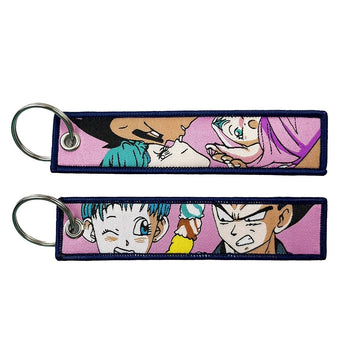 Dragon Ball Z 'Vegeta x Bulmma' Embroidered Keychain
