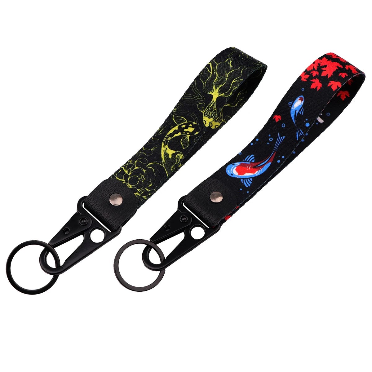 Golden Koi Wrist Lanyard Keyring Clip Keychain