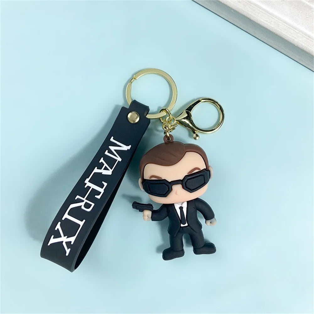 The Matrix 'Agent Brown Chibi' Silicone Keyring Keychain