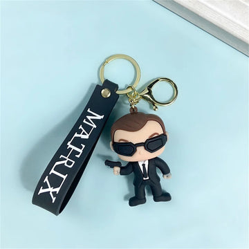The Matrix 'Agent Brown Chibi' Silicone Keyring Keychain