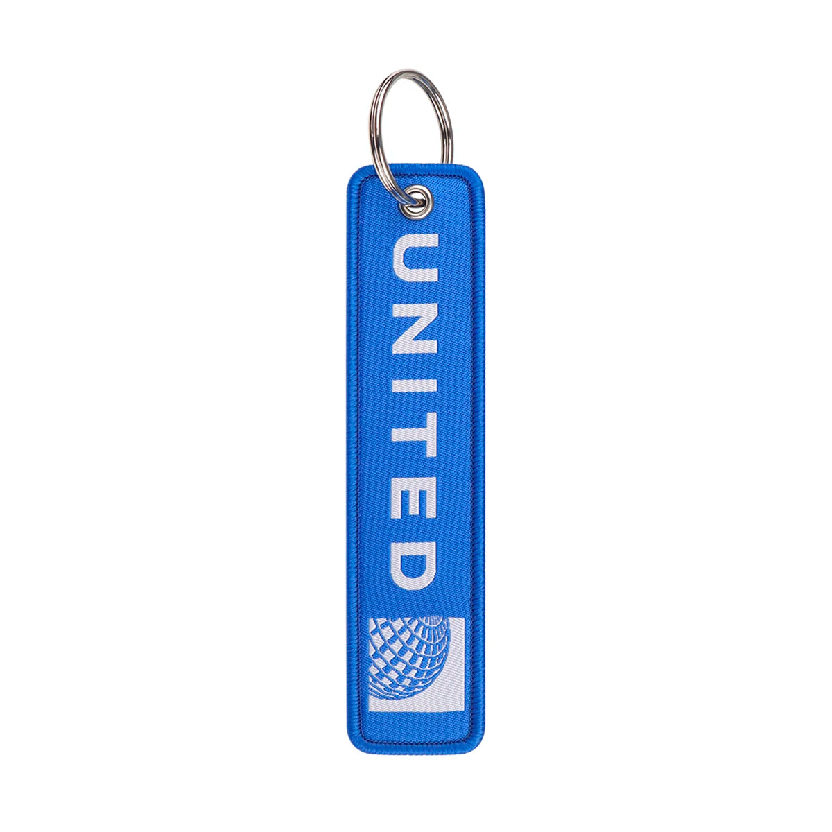 Airline Tag 'United Airlines' Embroidered Keyring Keychain