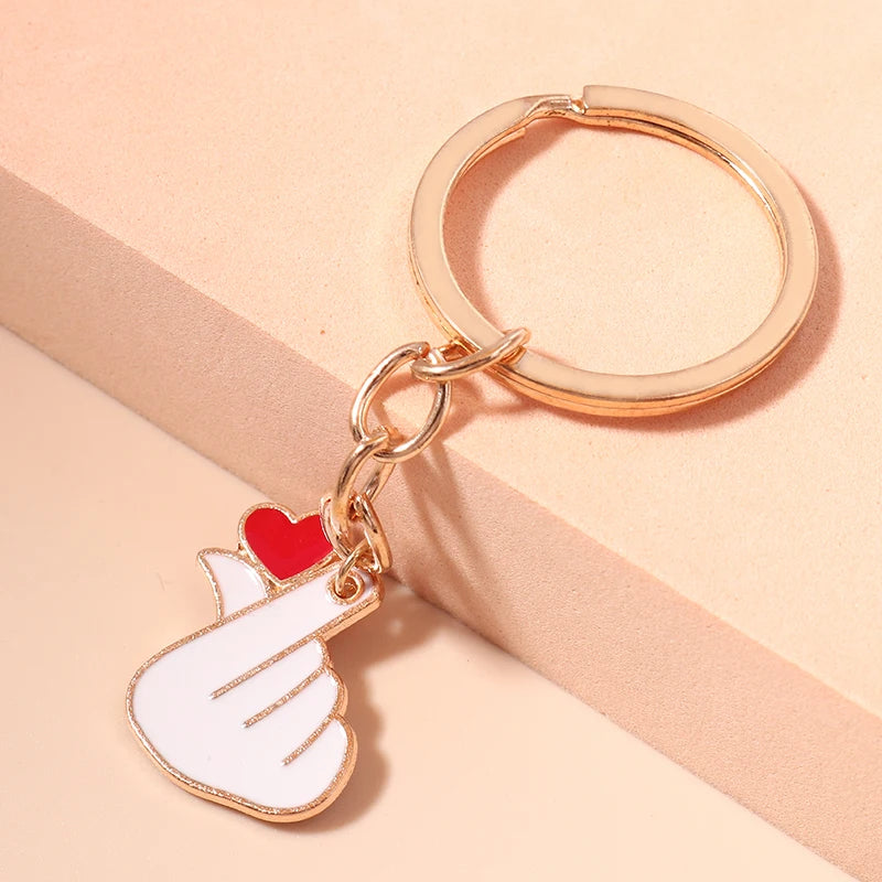 'Finger Heart' Keyring Metal Keychain