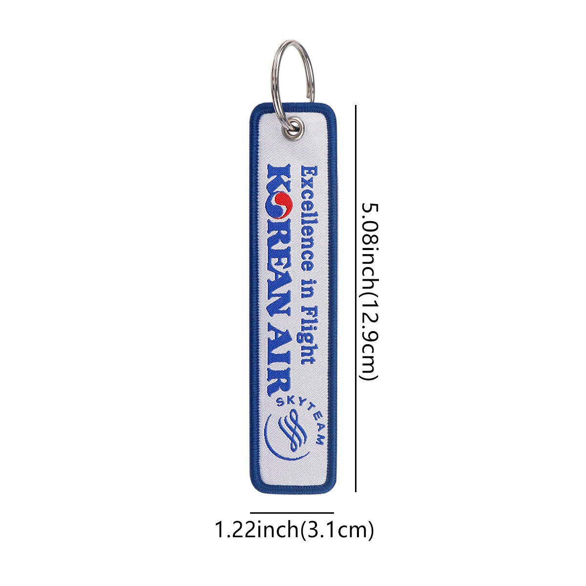 Airline Tag 'Korean Air Sky Team' Embroidered Keyring Keychain