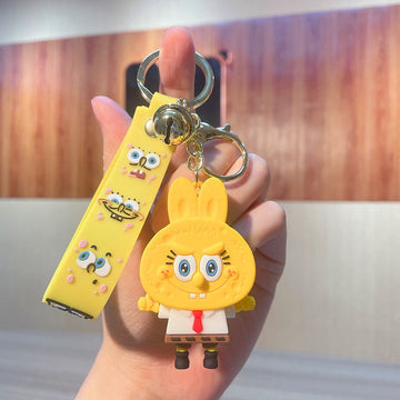 SpongeBob SquarePants Anime 'Labubu X SpongeBob' Keyring PVC Keychain