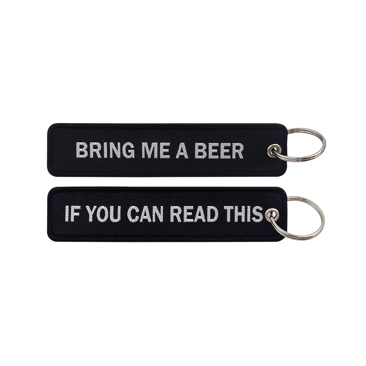 Bring Me A Beer If You Can Read This Embroidered Keyring Keychain