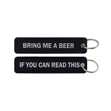 Bring Me A Beer If You Can Read This Embroidered Keyring Keychain