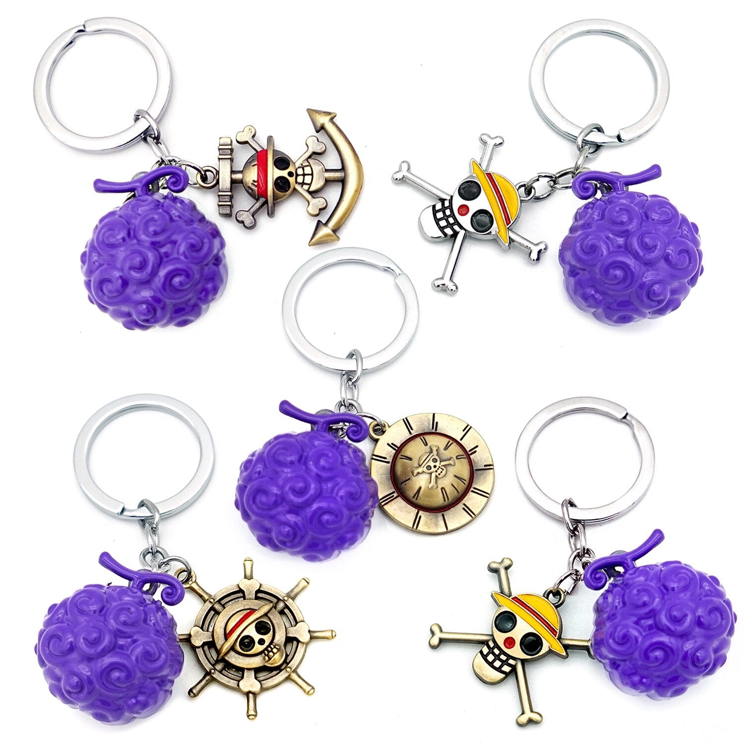 One Piece 'Skull | Gomu Gomu No Mi' Keyring Metal Keychain