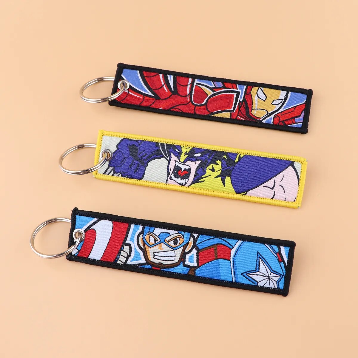 Captain America Embroidered Keychain